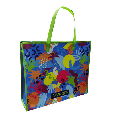 20 kg Saco de compras dobrável com duas mãos fecho com fecho de fecho Eco-friendly / reutilizável