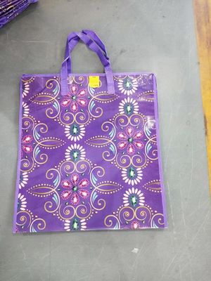 Saco de compras em papel laminado impresso de design colorido reciclável