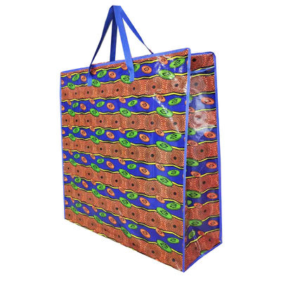 Bolsas de compras em fibra de poliéster laminadas de bopp personalizadas / bolsas de fecho de ferro em fibra de poliéster coloridas