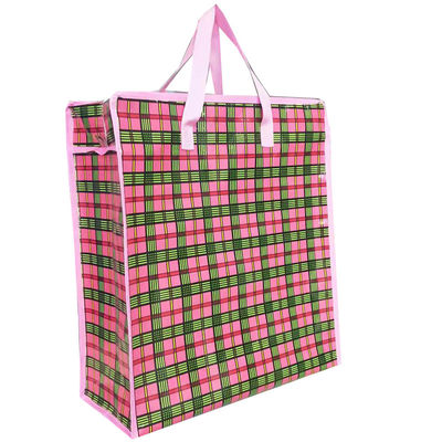 Bolsas de compras em fibra de poliéster laminadas de bopp personalizadas / bolsas de fecho de ferro em fibra de poliéster coloridas