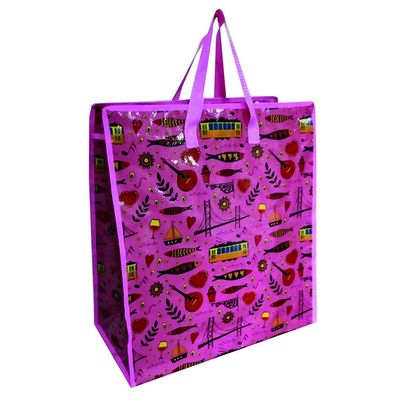 Bolsa de compras de tecido de polipropileno reutilizável personalizada Bolsa de tecido laminada de polipropileno