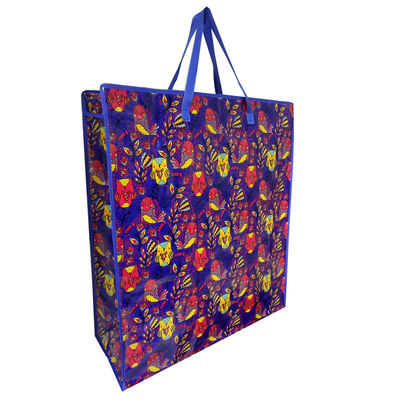 Saco de compras de tecido laminado Pp brilhante brilhante sacos de compras reutilizáveis personalizados
