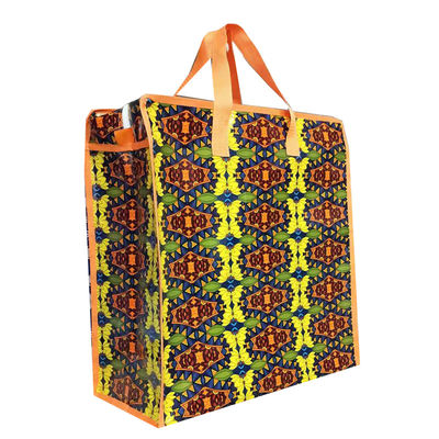 Saco de compras de tecido laminado Pp brilhante brilhante sacos de compras reutilizáveis personalizados