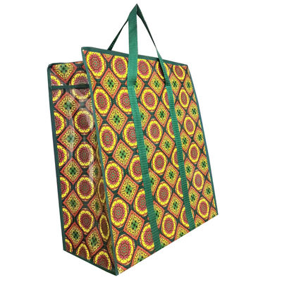Saco de compras de tecido laminado Pp brilhante brilhante sacos de compras reutilizáveis personalizados