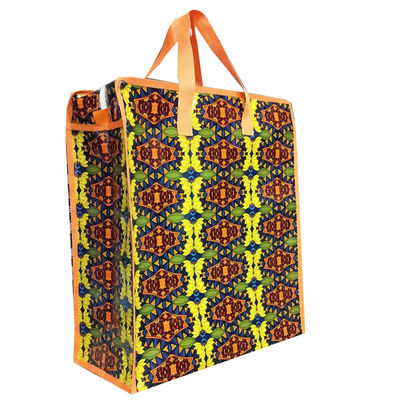 Saco de compras de tecido laminado Pp brilhante brilhante sacos de compras reutilizáveis personalizados