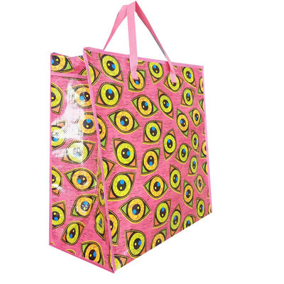 Saco de compras de tecido laminado Pp brilhante brilhante sacos de compras reutilizáveis personalizados