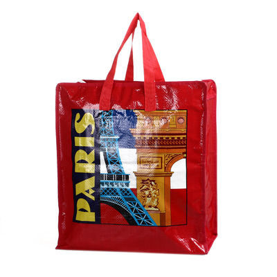 Saco de compras tecido em PP laminado de Paris Design