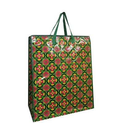 Flower Design Environmental Laminated Woven Customized Shopping Bags Sacos de compras de polipropileno tecido reciclado