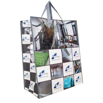 Bolsas de Tote Fabricadas Laminadas Eco Amigáveis Personalizadas Forte Durabilidade Brilhante / Matt Finish