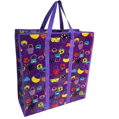 Sacos de compras tecidos à prova d'água reutilizáveis com fechadura, de nylon ecológico, personalizáveis