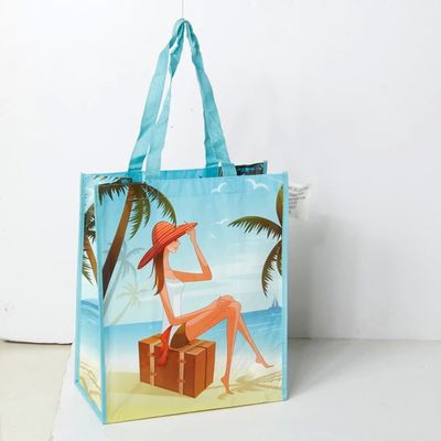 Bolsa de tecido de nylon resistente, adaptável ao ambiente, impermeável, de compras