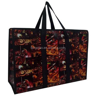 Saco de Tote Laminado Brilhante Eco-Friendly Com Mão Tecido Forte
