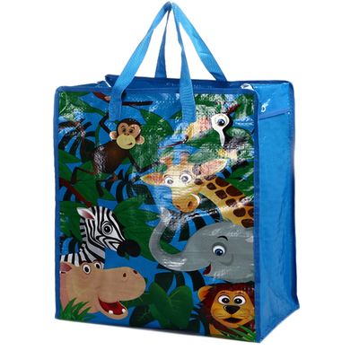 Bolsa de compras de PP laminada de lado com vedação de costura
