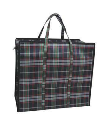 Saco de compras de lona unisex correia ajustável com fecho de zíper 180GSM revestimento PP