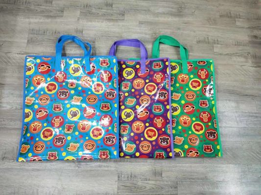 Sacos de compras de cor Cmyk ou Panton com alças duplas fechamento com fecho de fecho Eco-friendly Design