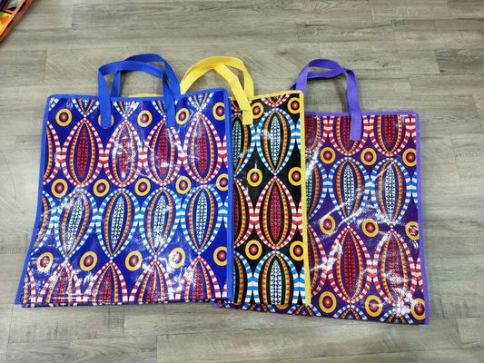 Sacos de compras personalizados impressos em gravura com alças duplas de PP ecológicas