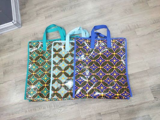 Bolsas de compras de tecido de PP ecológicas personalizadas com laminação de fecho e impressão gravura
