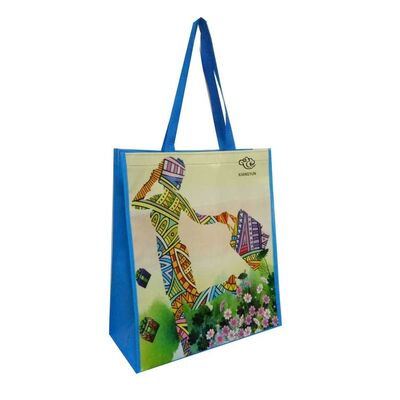 Armazenamento Bolsas de compras impressas personalizadas Eco-friendly Design durável reutilizável Perfeito para compras de supermercado e eventos
